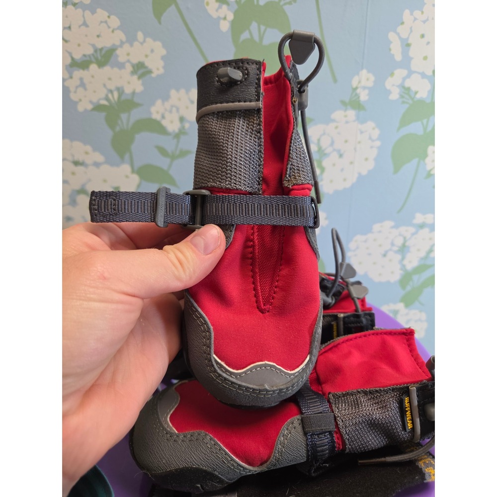 Ruffwear Polar Trex Dog Boots Red Gray Size Small 2.5in Vibram Winter Traction - Picture 3 of 5